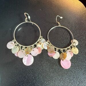 Elegant Pink Hoop Earrings
